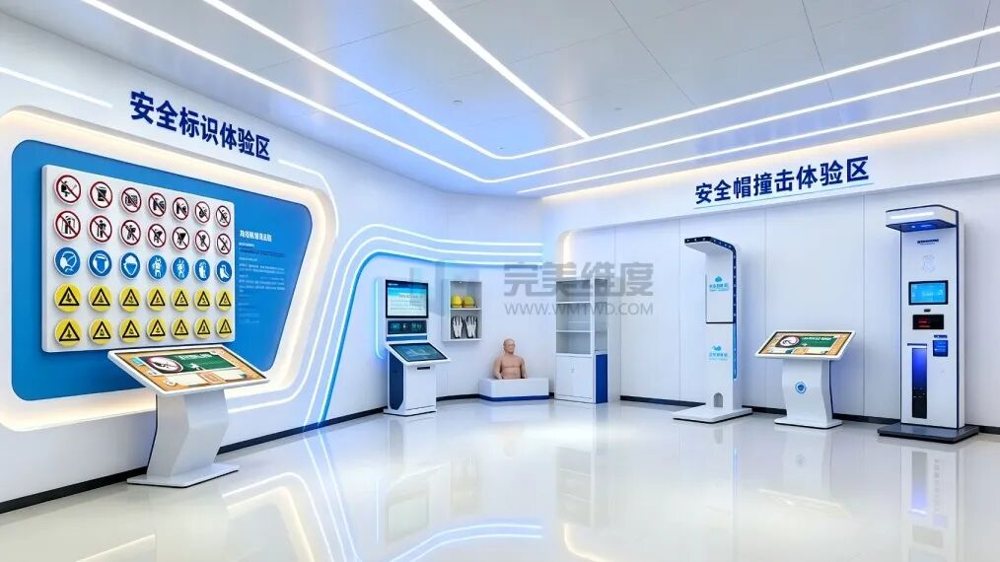 体验者通过在触摸屏上触摸标志进行动画学习认识,系统还具备知识考核功能