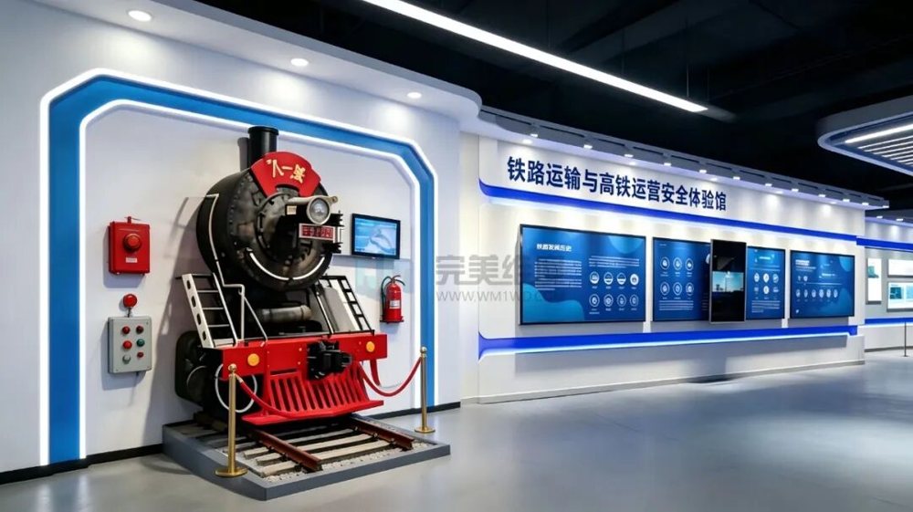 以滑轨屏形式展示铁路运输的安全发展历程、重大事故教训、安全里程碑事件