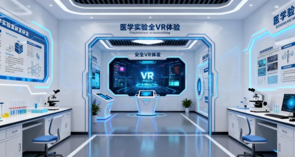 采用VR头盔搭配体感震动平台,精确还原实验室的视觉、听觉和触觉环境。
