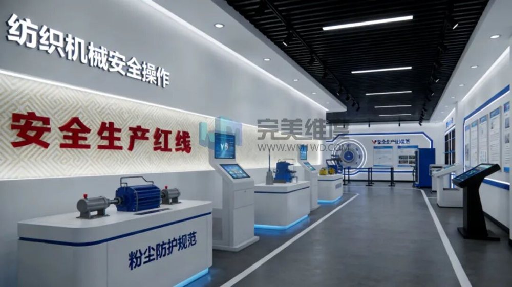 围绕纺织生产过程中的高速机械及常见事故隐患进行实体设备体感互动,让用