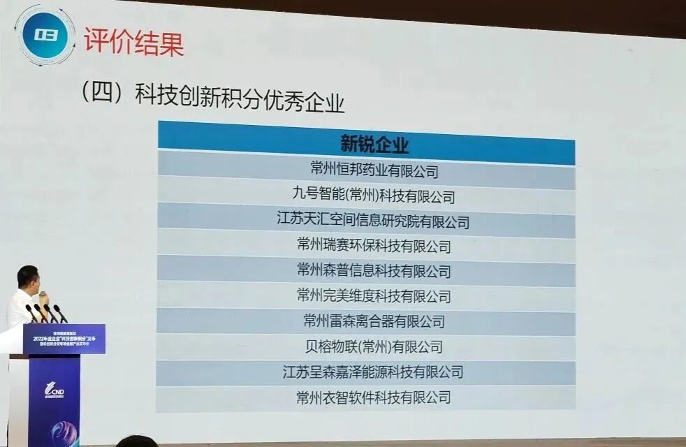 会上,完美维度成功入选“2022年度科技创新积分新锐企业”