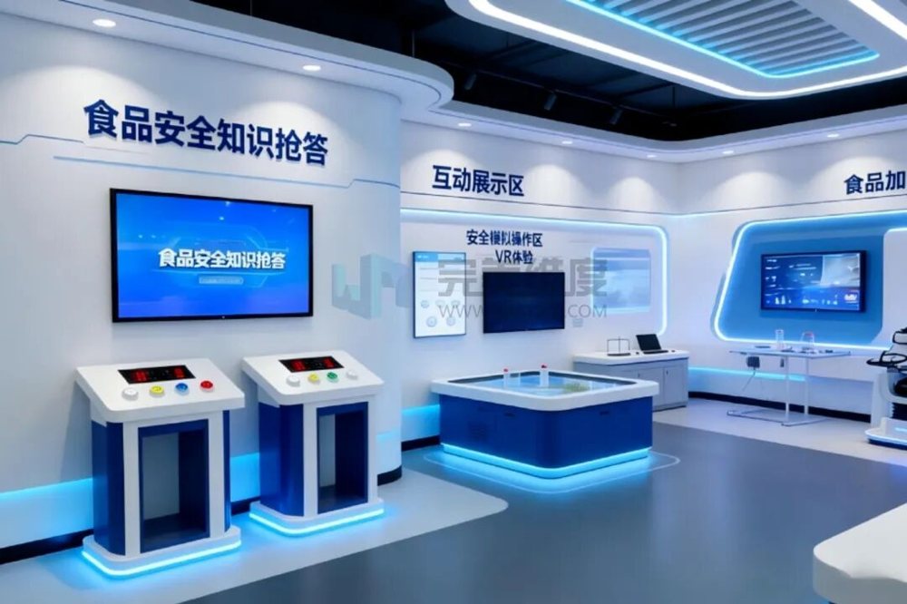 以游戏的形式呈现食品安全知识，参观者可以通过触摸屏幕回答问题，增加了